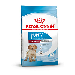 Royal Canin Medium Puppy корм сухой для щенков средних пород для щенков средних пород до 12 месяцев 3кг