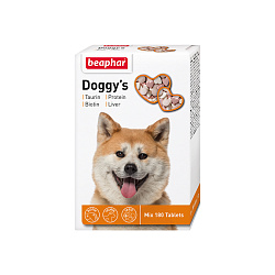 Beaphar Doggy`s Mix витамины с биотин-таурином для собак с протеином и печенью 180 таблеток