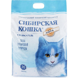 Сибирская Кошка Элитный Впитывающий силикагелевый наполнитель 16л 