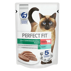 Perfect Fit влажный корм для кошек стерилизованных паштет с говядиной 75гр