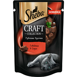 Sheba Craft Collection влажный корм для кошек сочные слайсы с говядиной в соусе 75гр