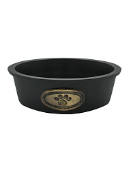 Миска алюмин Уют 475мл D-14см с латунной "Лапкой" черная АМАЛ475