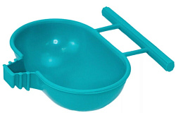 Кормушка для птиц овальная (крепеж вертикальный и горизонтальный прутья) бирюзовая