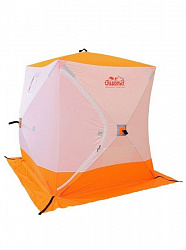 Палатка зимняя КУБ Следопыт 1,8*1,8м oxford 240D PU2000 3-местная бело/оранжевая 02