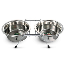 Миски+подставка нерегулируемая 2*350мл  (1087)