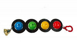 Игрушка для птиц 4 шарика с колокольчиком (7715)