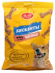 Biff Печенье лакомство для собак Три вкуса бисквиты мясные 200гр