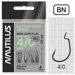 Крючок офсет Nautilus Offset Cutting Point series Wide Gape Plus CP-33 BC №4/0
