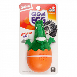 Игрушка для собак GiGwi Крокодил неваляшка с пищалкой 75462