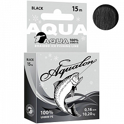Шнур AQUA Aqualon Black 0.16mm 15m