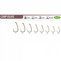 Крючок Caiman Carp Olive №4 183044