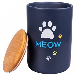 Бокс КерамикАрт для хранения корма для кошек MEOW 3,8л черный 