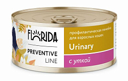 Florida Preventive Line Urinary диетический влажный корм для кошек при профилактике мочекаменной болезни с уткой 100гр