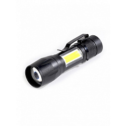 Фонарь SMARTBUY светодиодный алюминиевый 3Вт LED+ 3 Вт COB, AA, черный (SBF-104) 