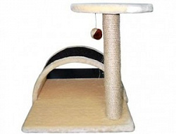Когтеточка Уют мостик круглый со стойкой и полкой, 45х45х50см СК12