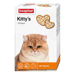 Beaphar Kitty's Cheese витамины сердечки для кошек с сыром 180 таблеток