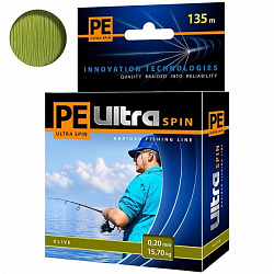 Шнур AQUA PE ULTRA SPIN 0,20мм 135м оливковый