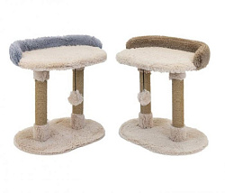 Когтеточка лежанка овальная с 2-мя столб ПУХ-1  58*36*39 см 