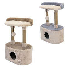 Когтеточка Домик-лежанка овальная с полкой ВИННИ ПУХ-1 54*34*80 см 83054