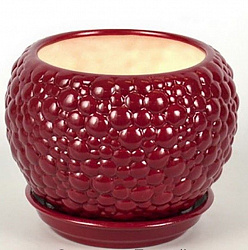 Горшок Шар №2 BUBBLE (вишня) 1,4л, d16см