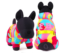 Комбинезон для собак Зима FBI мех, ультрамарин XL (M)