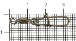 Вертлюг Nautilus с застежкой Rolling Swivel 0101 with snap  №3