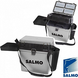 Ящик рыбака зимний Salmo 2-х ярусная (из 5-ти частей) 39,5*24,5*38см серый