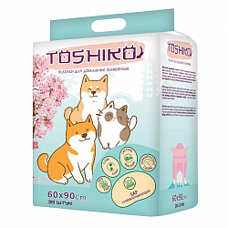 Toshiko Пеленки впитывающие для животных с запахом сакуры 60*90см 30шт