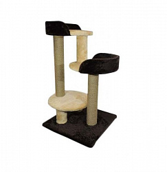 Когтеточка ZooМoDa комплекс 3-х уровневый мех №036