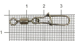 Вертлюг Nautilus с застежкой Rolling Swivel 0101 with snap  №2