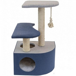 Когтеточка Домик Дарэлл Navy угловой со ступенькой 48*51*71см 83472