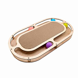 Игровой комплекс для кошек GoSi Трек Стадион с шариками с когтеточкой из гофрокартона 