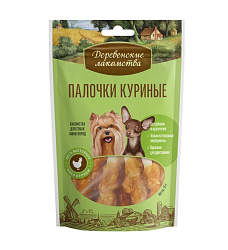 Деревенские лакомства для собак Палочки куриные для мини пород 55гр