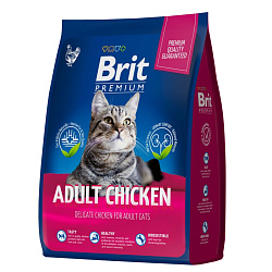 Brit Premium Adult корм сухой для кошек с курицей 400гр