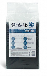Пеленки впитывающие для животных Pet-it с суперабсорбентом и угловыми стикерами, черные 45*60см (10шт)