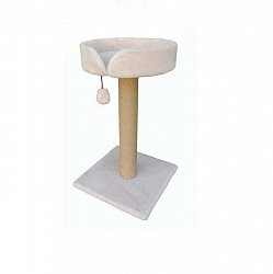 Когтеточка ZooМoDa меховая квадратная с лежанкой для кошек №030