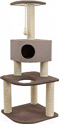 Когтеточка Домик Дарэлл Хайтек 3-х уровневый угловой с домиком 55*55*144см