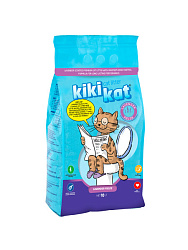 KikiKat супер-белый комкующийся наполнитель с ароматом "Лаванда" 10л
