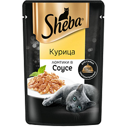 Sheba влажный корм для кошек ломтики с курицей в соусе 75гр