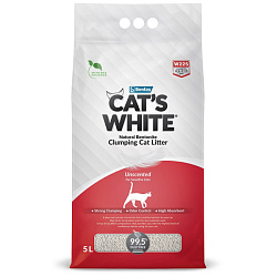 Cats White Natural комкующийся наполнитель без запаха 5л