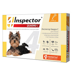 Inspector Quadro для собак капли на холку 1-4кг (упак. 1шт) 