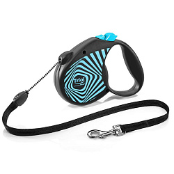 Поводок рулетка FLEXI Life Geometry Blue M 5м до 20кг, трос