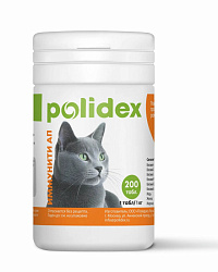 Polidex Immunity Up для кошек и котят Повышение противовирусной резистентности 200 таблеток