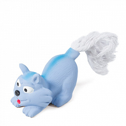 Игрушка для собак MINI DOGS "Котенок с веревкой" из латекса 75/165мм